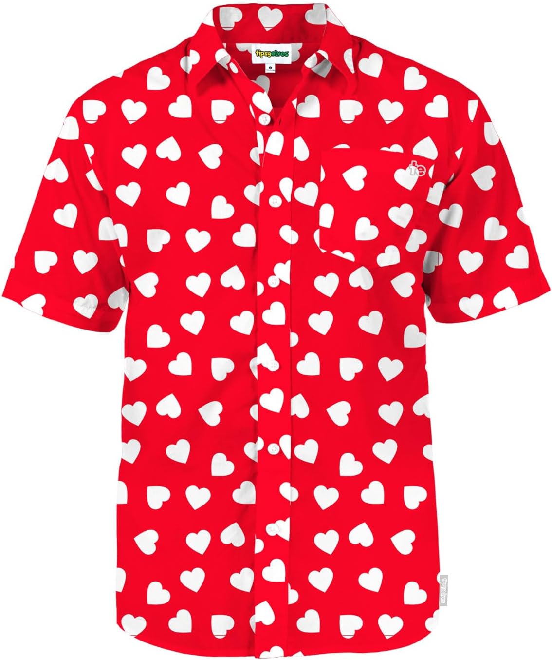 Tipsy Elves Heartbeat Button Down Shirt for Men Size 3X-Larg deal at Amazon