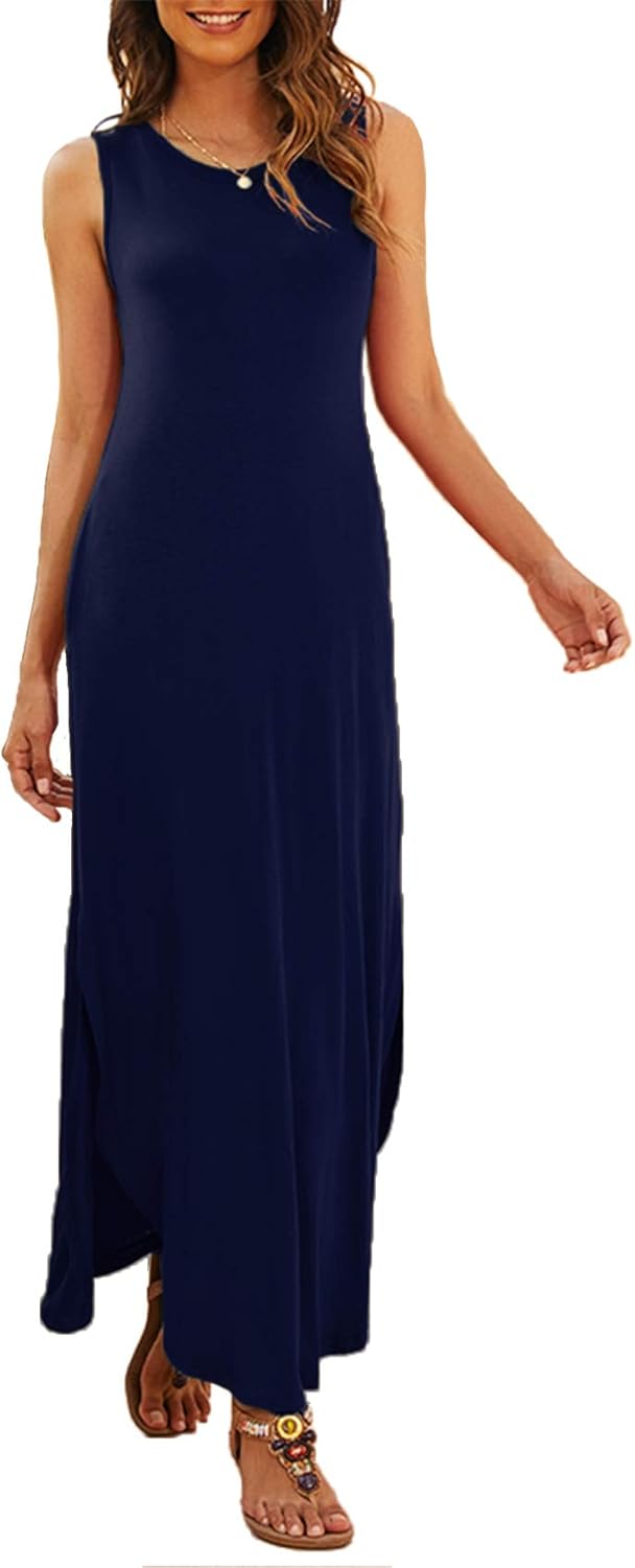 Hount Women's Summer Maxi Dress Casual Boho Loose Pockets Be deal at Amazon