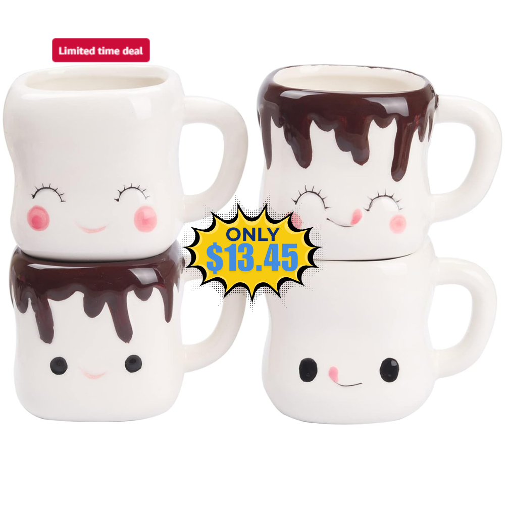 Marshmallow Mugs Set of 4 Deal: Save 55% at Amazon