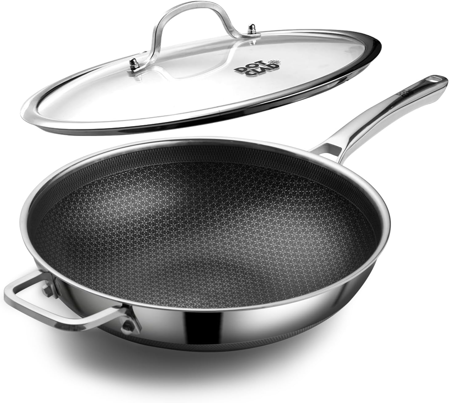 DOTCLAD Wok pan,Hybrid 12 inch Wok with Lid, PFOA Free Cookw deal at Amazon