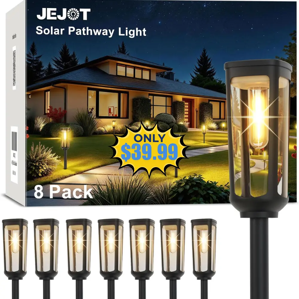 8 Pack Warm White Solar Walkway Lights Deal: Save 33% on Amazon