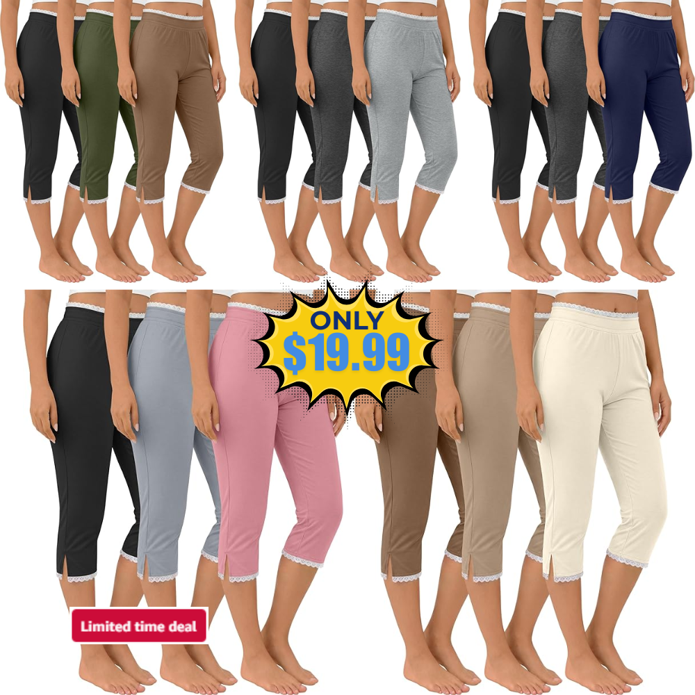 Oakgarden 3 Pack Women’s Capri Legging Deal: Save 50% at Amazon