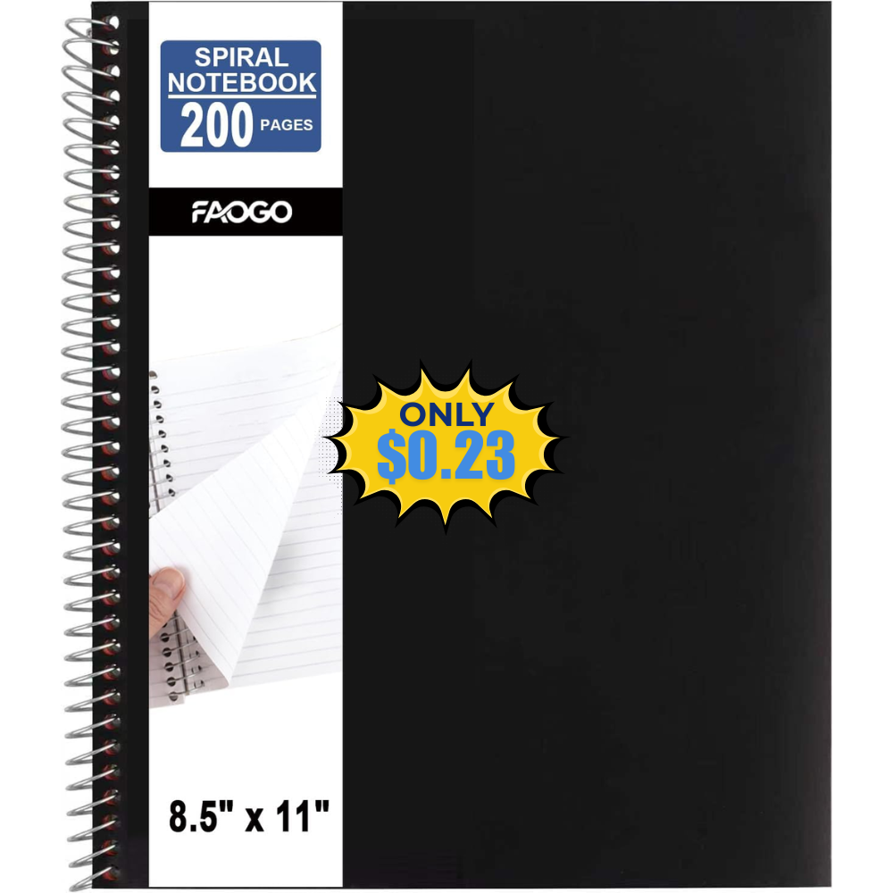 Spiral Notebook Deal: 200 Sheets at Amazon