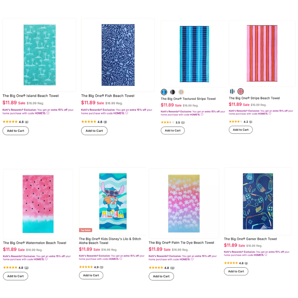 The Big One Beach Towels Deal: Save 39% at Kohl’s
