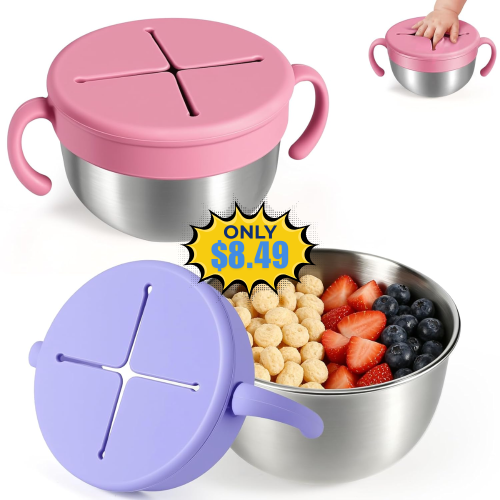 2 Pack Stainless Steel Toddler Snack Cups