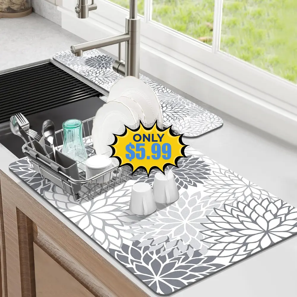 2PCS Dish Drying Mat & 24″ x 5.5″ Deal at Amazon