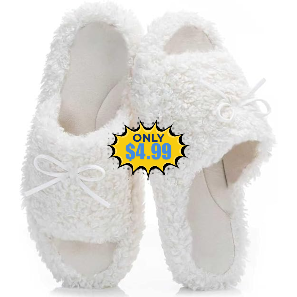 Women’s Fuzzy Open-toe Bowknot Deal: Save 47% at Amazon
