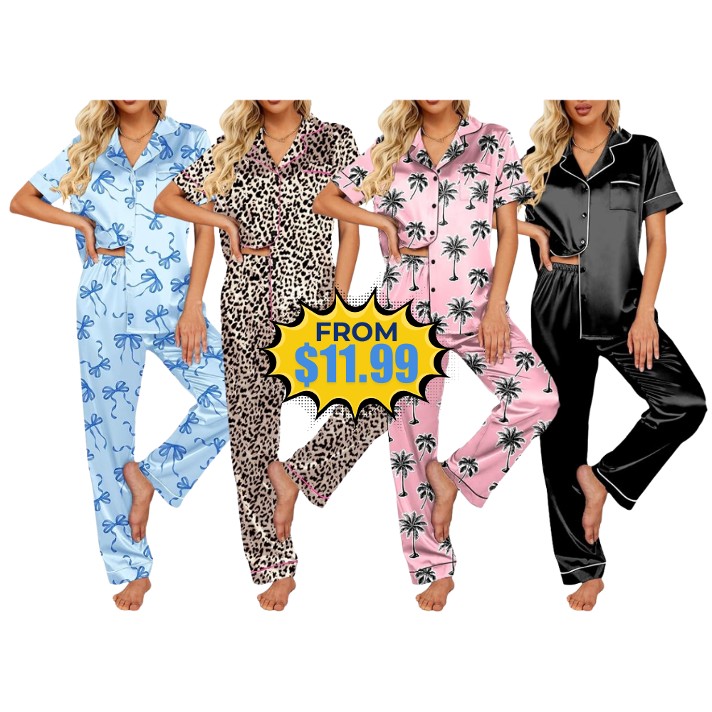 Ekouaer Silk Satin Pajamas Set Promo at Amazon