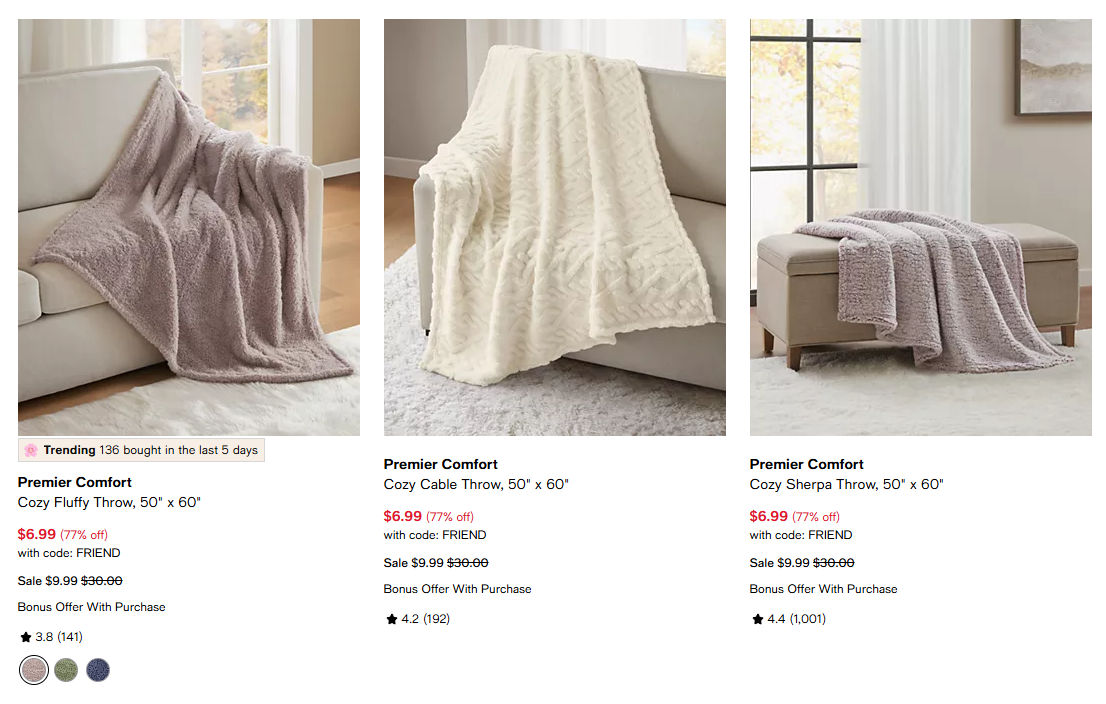 Premier Comfort Cozy Throw Deal at Macy’s: Save $23.01