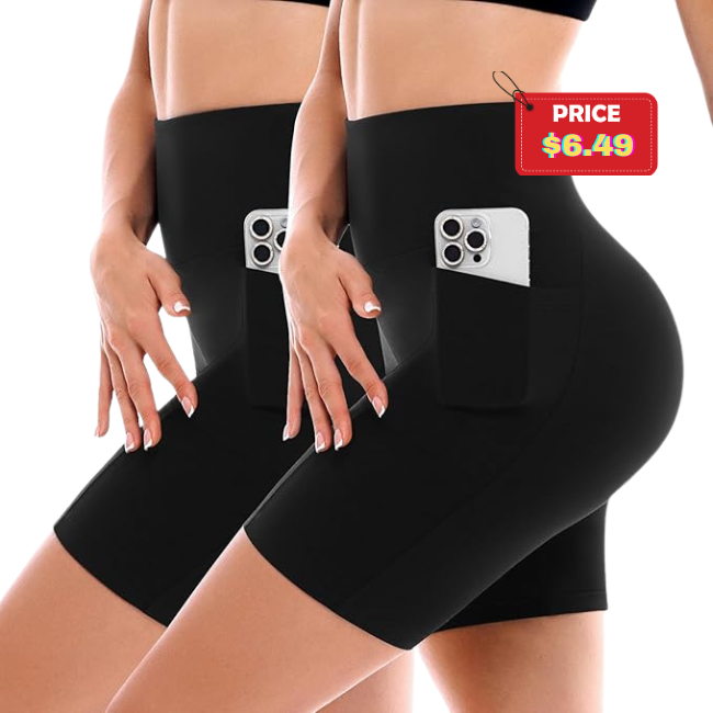 SINOPHANT 2 Pack Biker Shorts Deal at Amazon