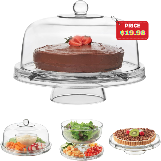6-in-1 Domed Cake Stand Deal: Save 50% at Amazon