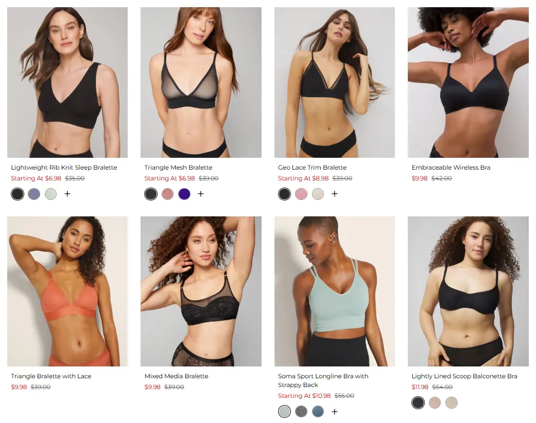 Soma Bras Clearance Sale: From $6.98