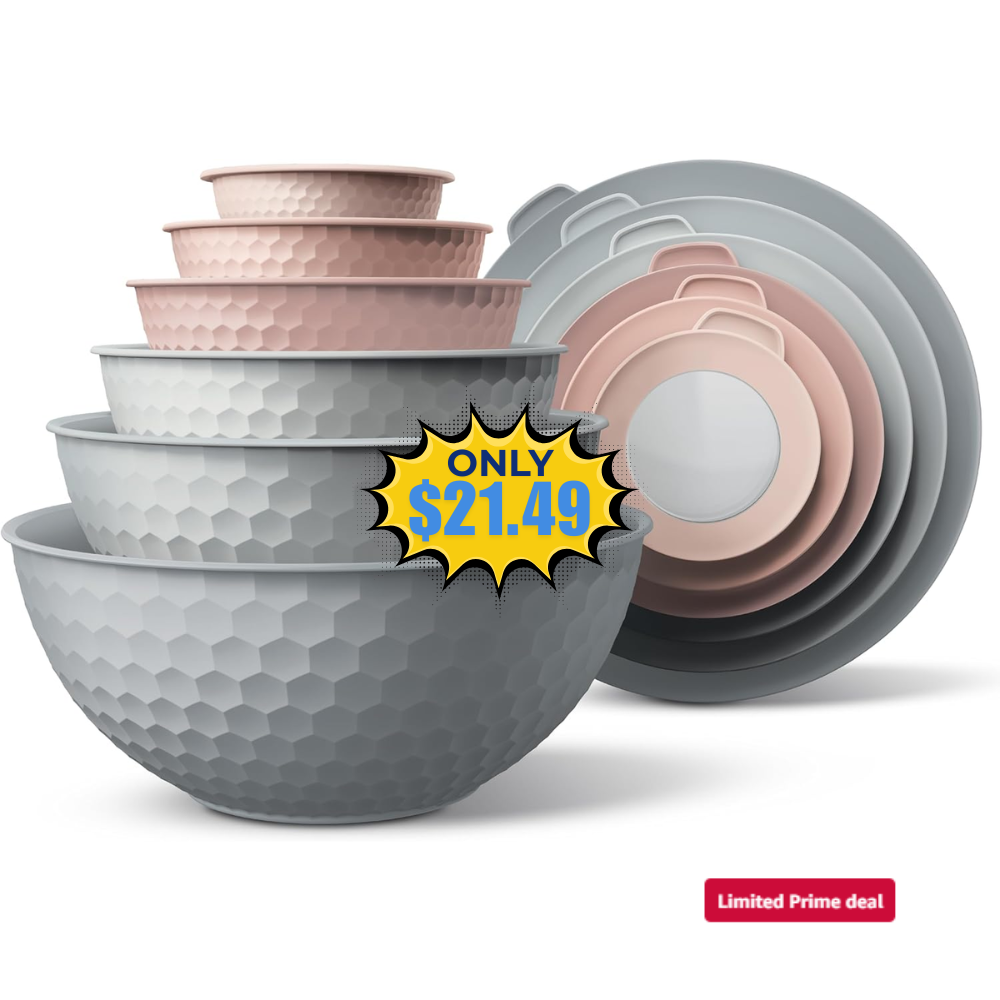 12 Piece Plastic Nesting Bowls Set Deal: Save 20% at Amazon