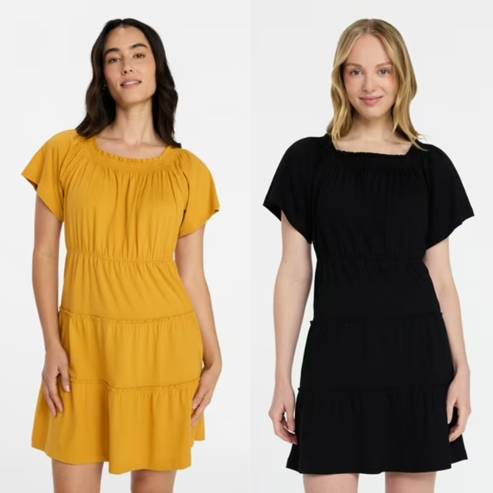 Time and Tru Women’s Tiered Cotton Mini Dress Deal at Walmart: Save $6.98