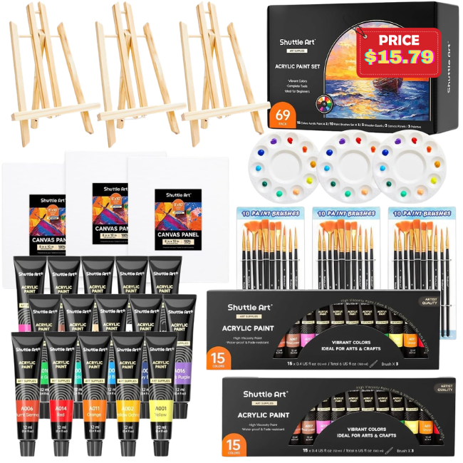 Shuttle Art 69 Pack Painting Kit Deal: Save 50% at Amazon