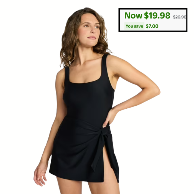 Plus Size Wrap Swim Dress Deal: Save $7 at Walmart
