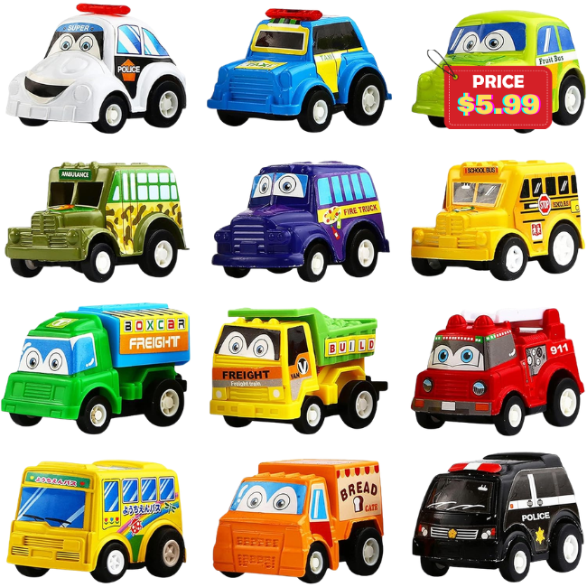 Pull Back Car 12 Pack Deal at Amazon: Save with Promo Code