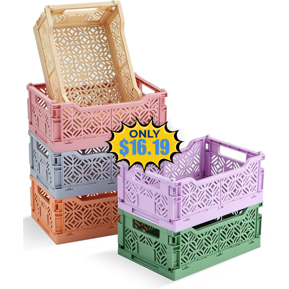 6 Pack Small Pastel Plastic Storage Baskets Deal: Save $1.80 at Amazon
