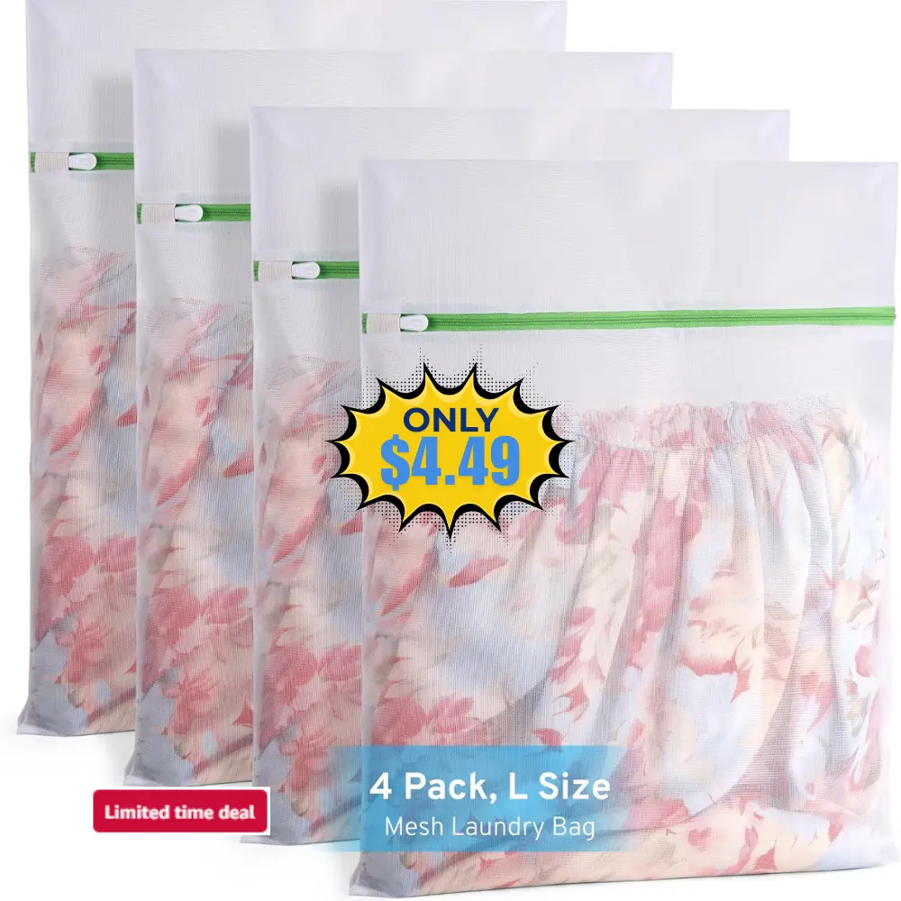 4 Pcs Mesh Laundry Bags Set Deal: Save 50% at Amazon