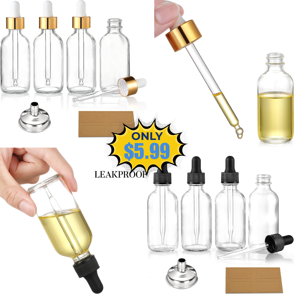 AOZITA 4 Pcs Clear Dropper Bottles Deal: Save 25% at Amazon