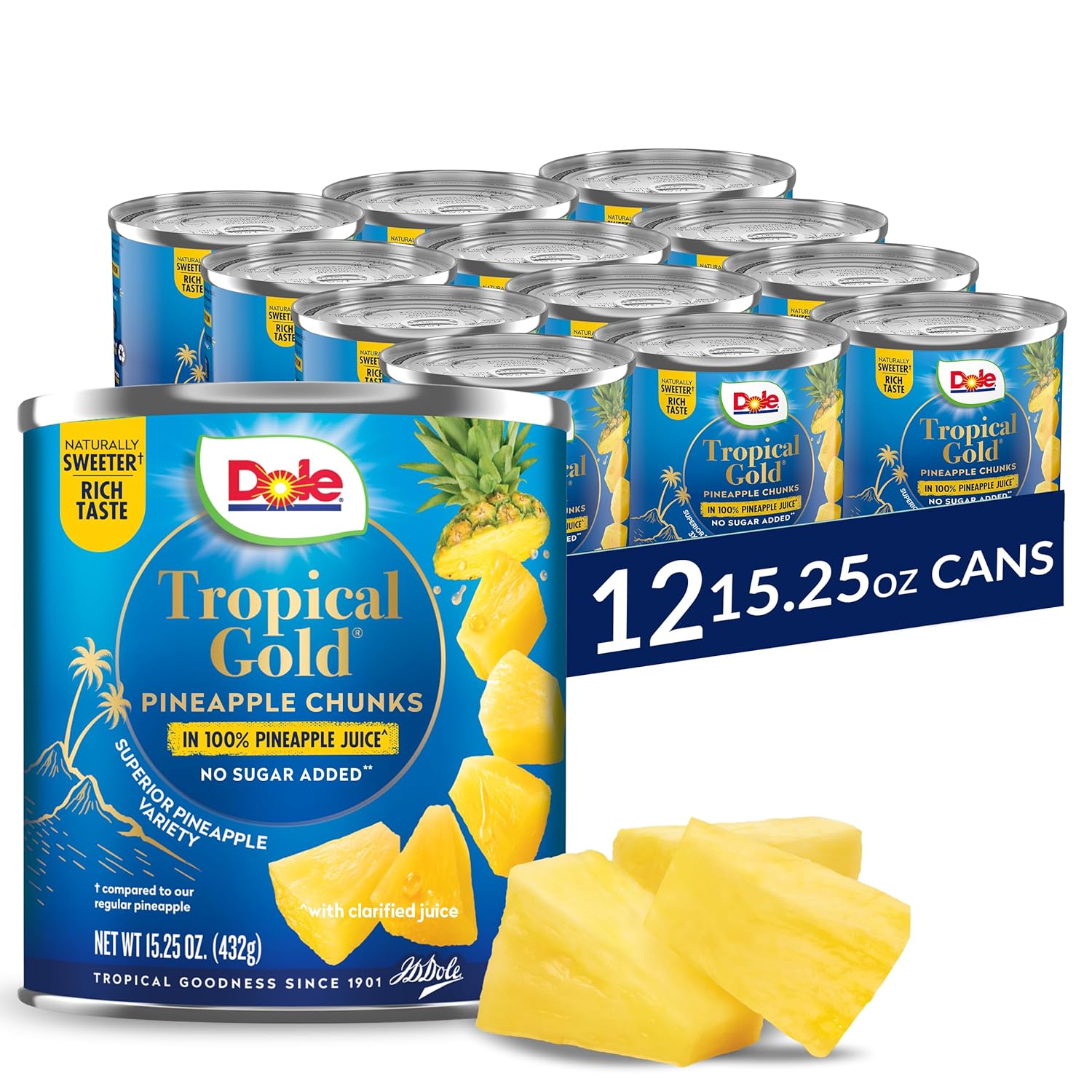 Select Accts: 12-Ct 15.25-Oz Dole Tropical Gold Canned Pinea deal at Amazon
