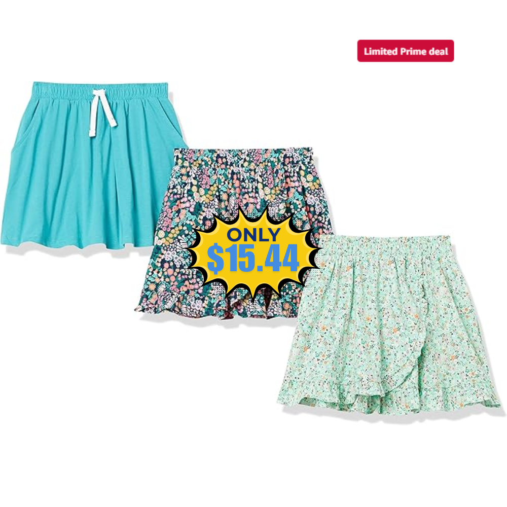 Amazon Essentials Girls Knit Skorts 3 Pack Deal: Save 46%