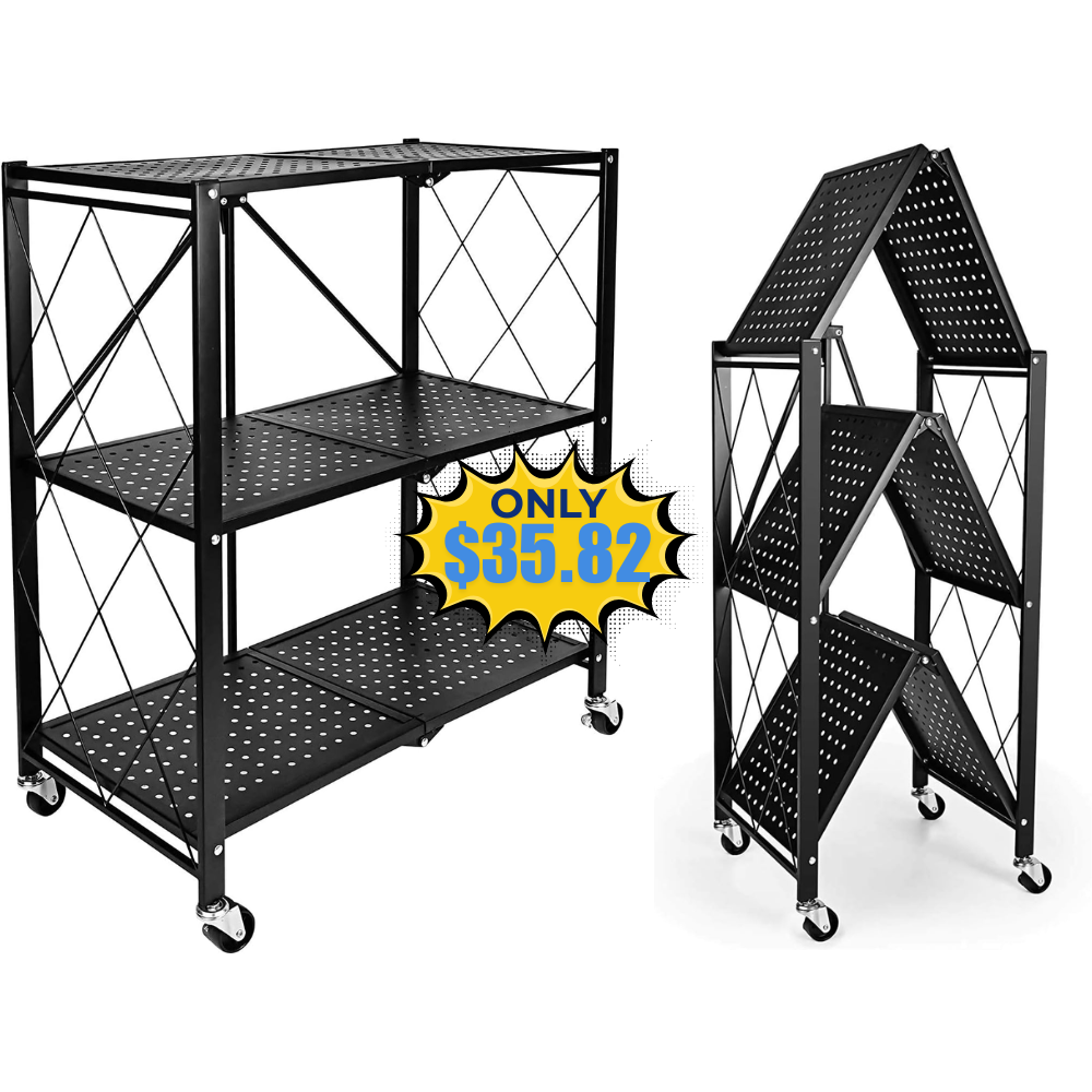 HealSmart 3-Tier Foldable Metal Rack Deal: Save 36% at Amazon