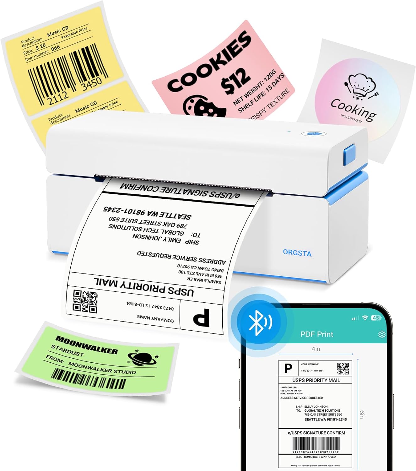 ORGSTA Bluetooth Thermal Shipping Label Printer: Wireless Co deal at Amazon