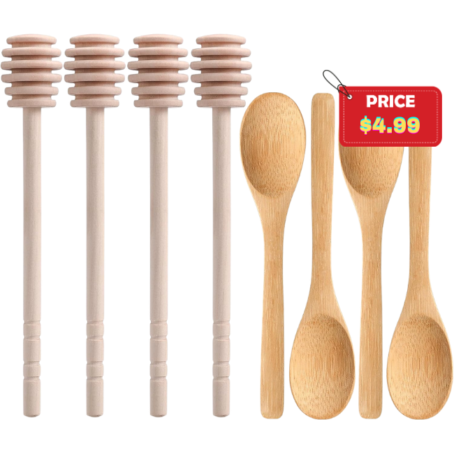 8 Pack Honey Sticks Dipper and Spoons Set Deal: Save 50% at Amazon