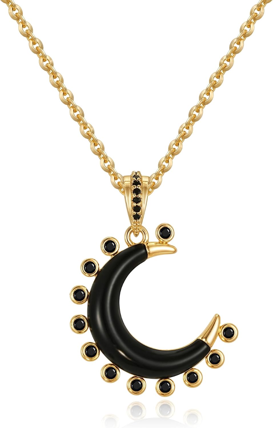 MTMY Gold Moon Pendant Necklace for Women,14K Gold Plated Da deal at Amazon