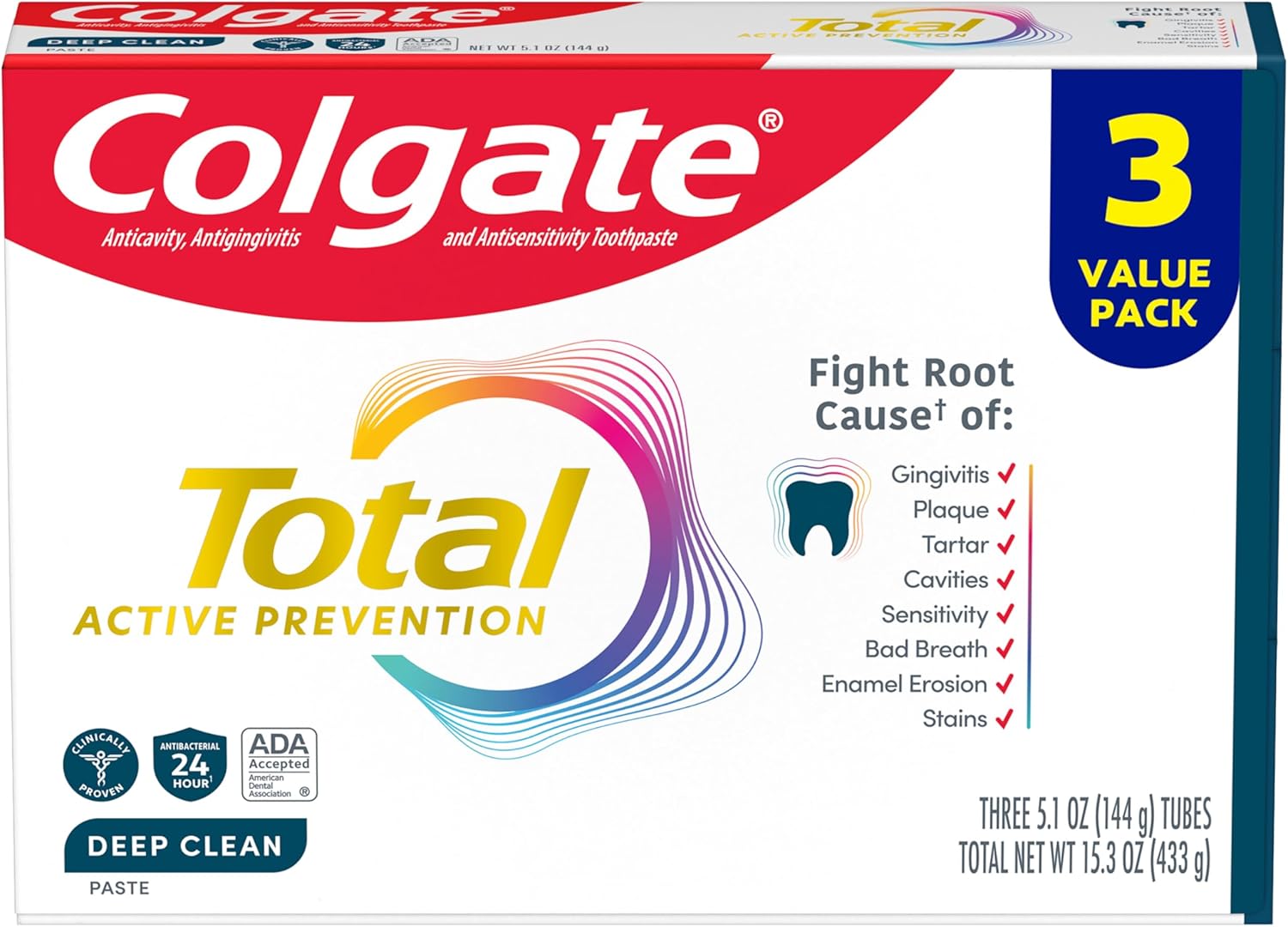 Colgate Total Whitening Toothpaste 3 Pack Only deal at Amazon