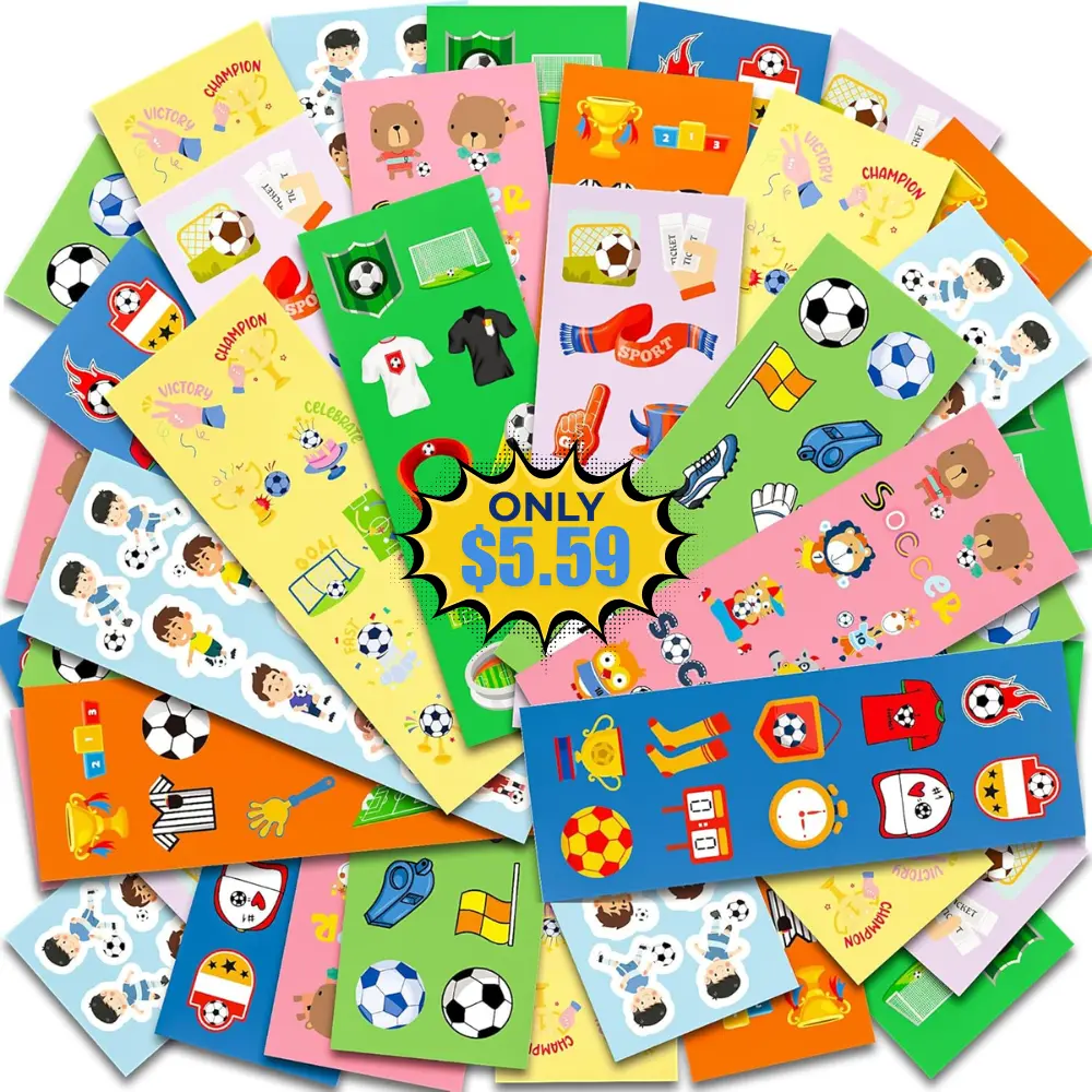 Soccer Stickers 40 Sheets Deal at Amazon: Save with Discount Auto Applied