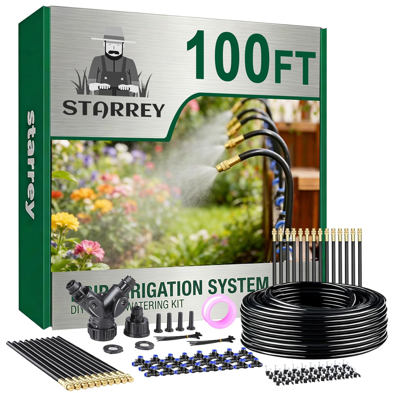 100' 1/4" Starrey Drip Irrigation Watering System w/ 24-Pc A deal at Amazon