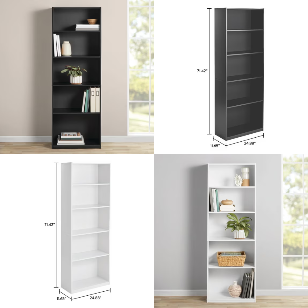 Mainstays 5-Shelf Bookcase Deal: Save $9.91 at Walmart