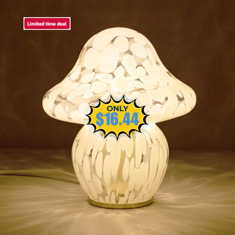 Glass Mushroom Table Lamp Deal: Save 50% at Amazon