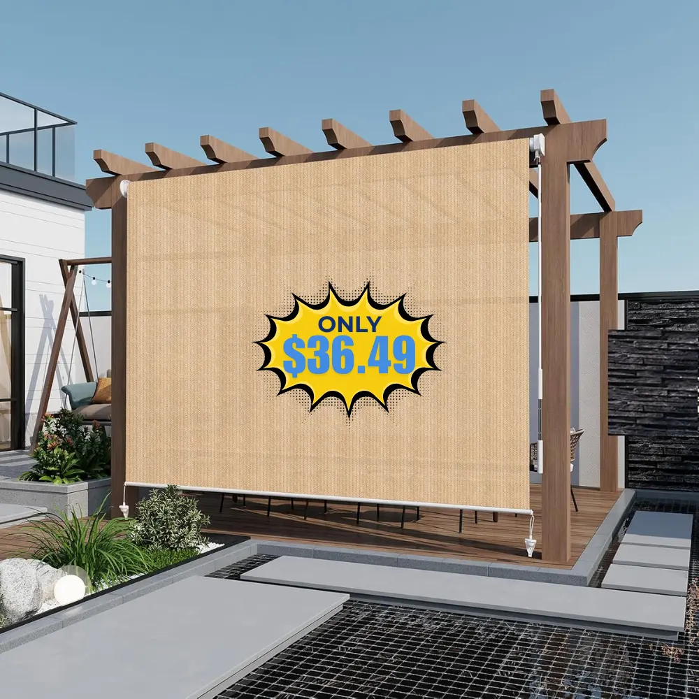 LOVE STORY Patio Shades Roll Up Deal: Save $36.50 at Amazon