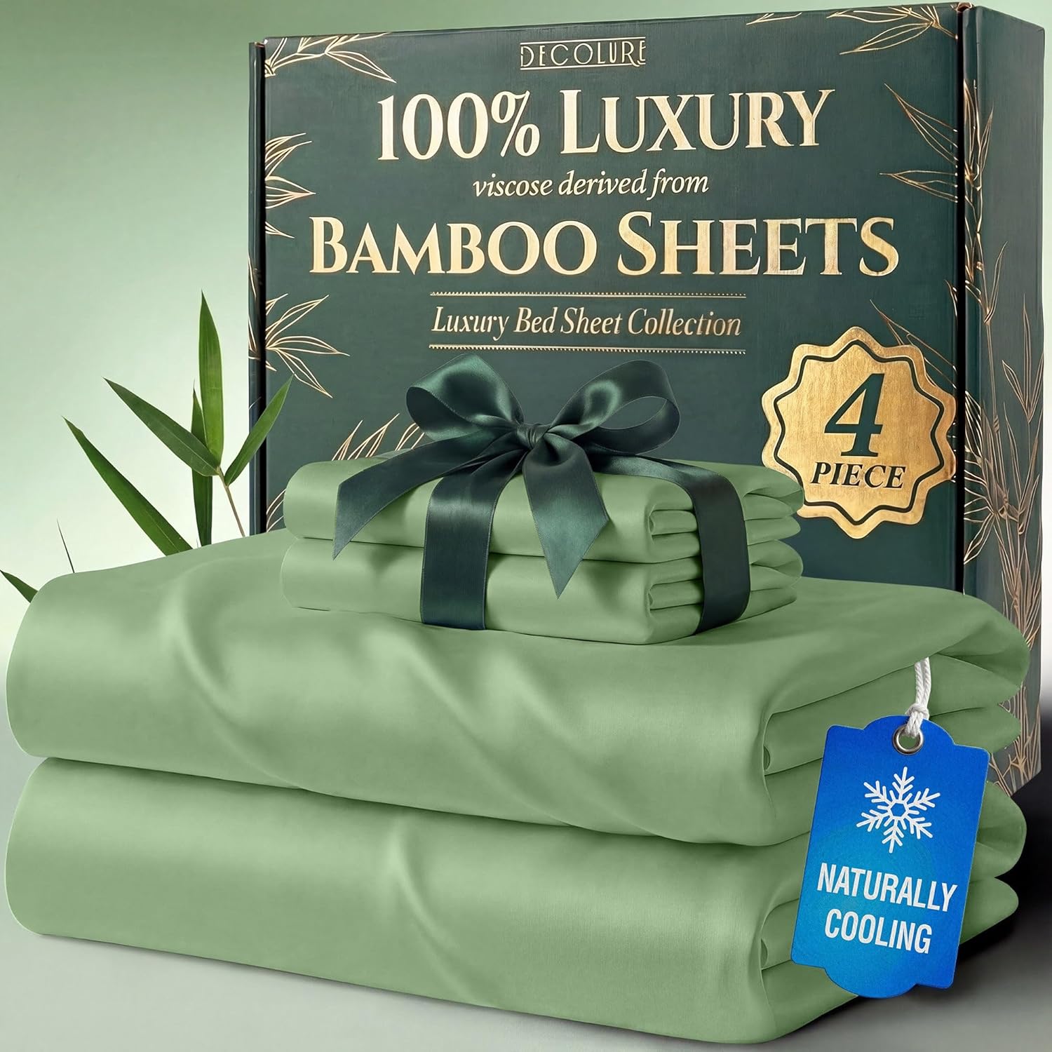 DECOLURE 100% Viscose Derived from Bamboo Sheets Twin Size - deal at Amazon