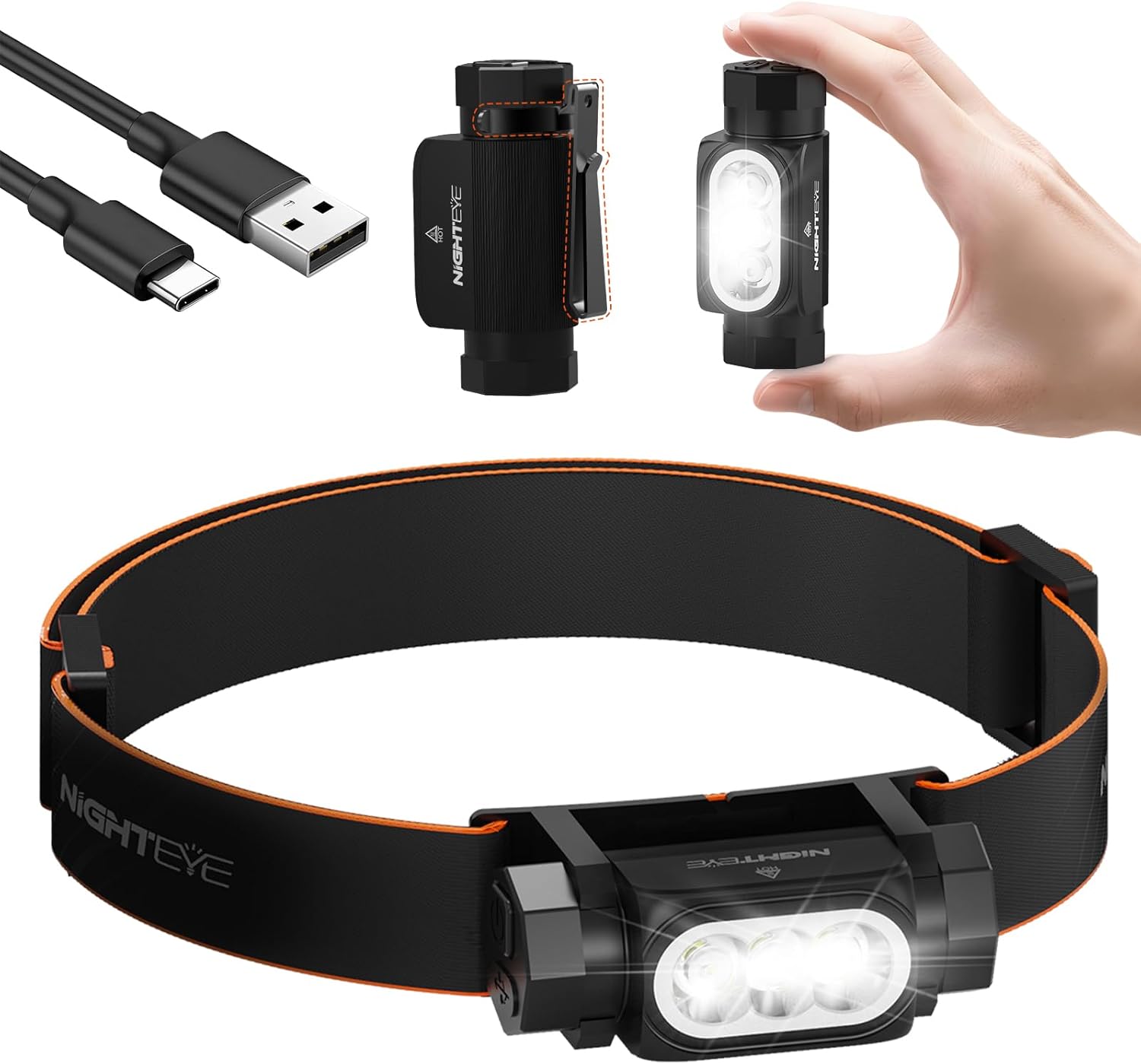 NIGHTEYE 2000-Lumen Rechargeable LED Headlamp Only $29.99 at Amazon