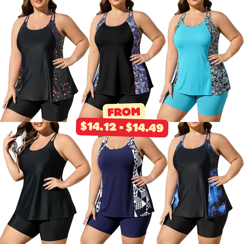 Women’s Plus Size Tankini Swimsuits: Save 50% at Amazon