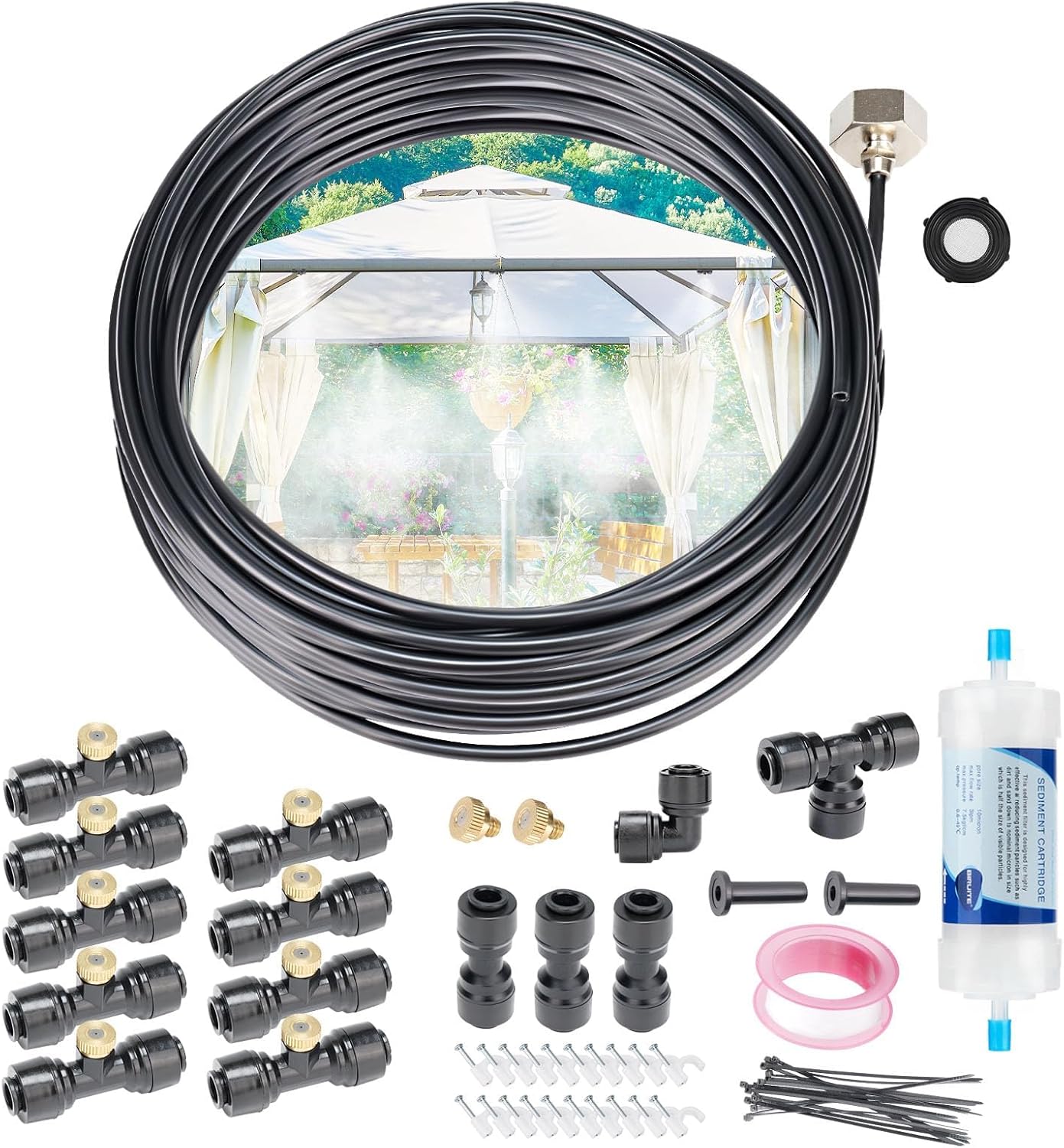 AbrirTrail Misters for Outside Patio 50FT, Misting System wi deal at Amazon