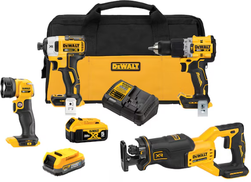 Lowe's Home Pick: DEWALT 20V MAX XR Brushless 4-Tool Kit deal at Lowe's