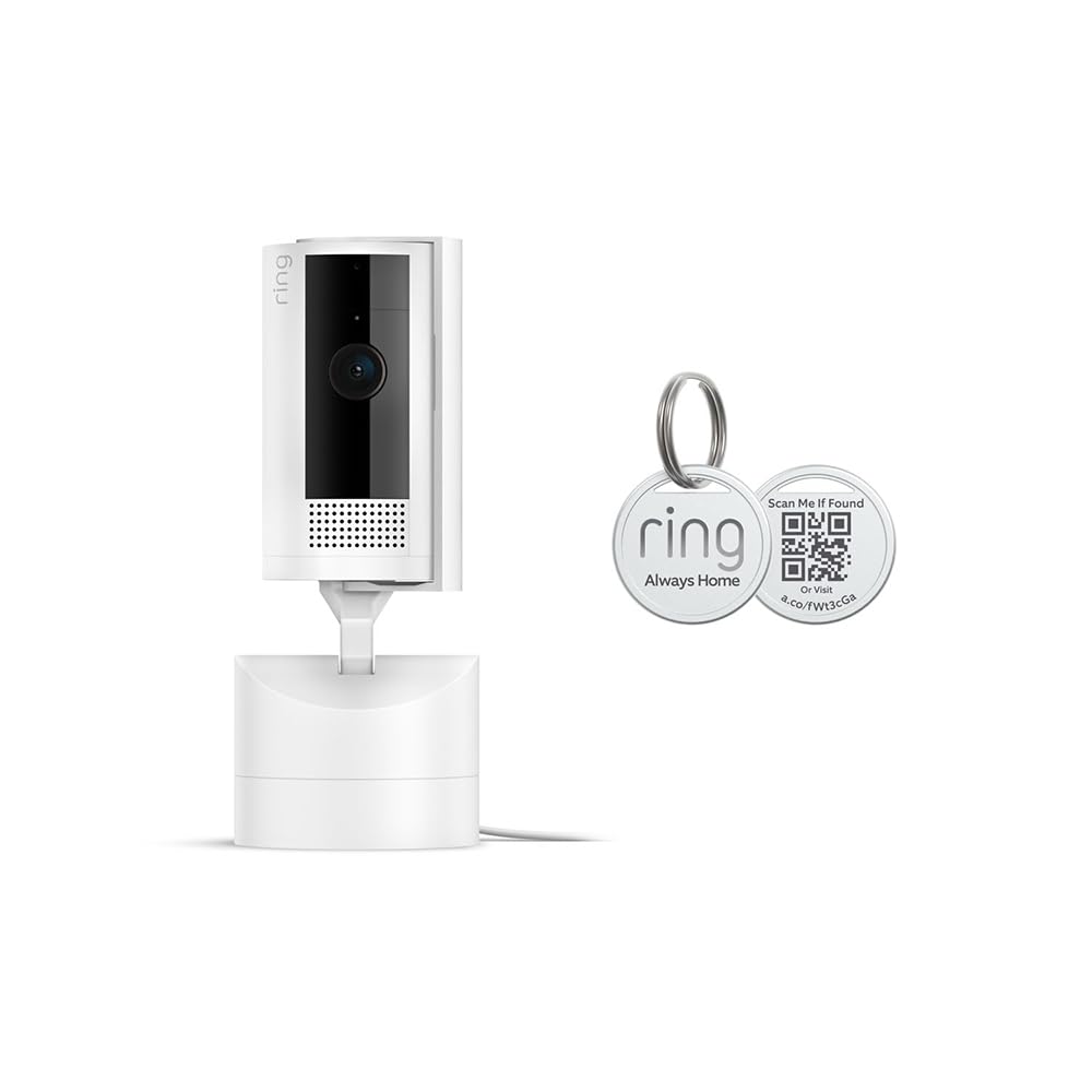 Prime Members: Ring Pan-Tilt Indoor Cam w/ Ring Pet Tag (Whi deal at Amazon