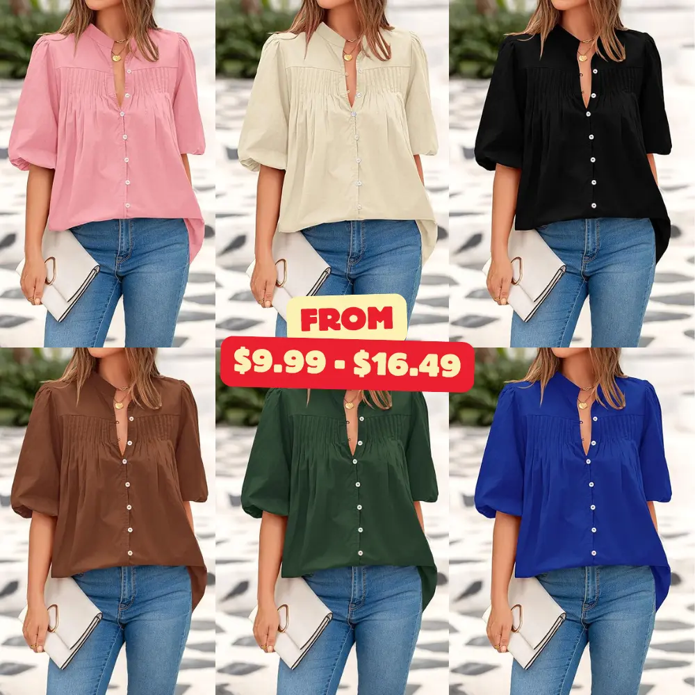 PRETTYGARDEN Women’s Lantern Sleeve Tops Deal: Save 39% on Amazon