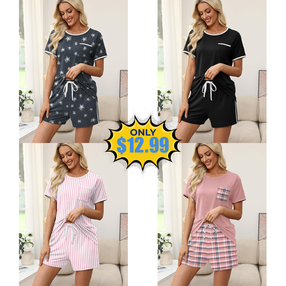 WIHOLL Women Pajamas Set Two Piece Deal: Save 57% at Amazon