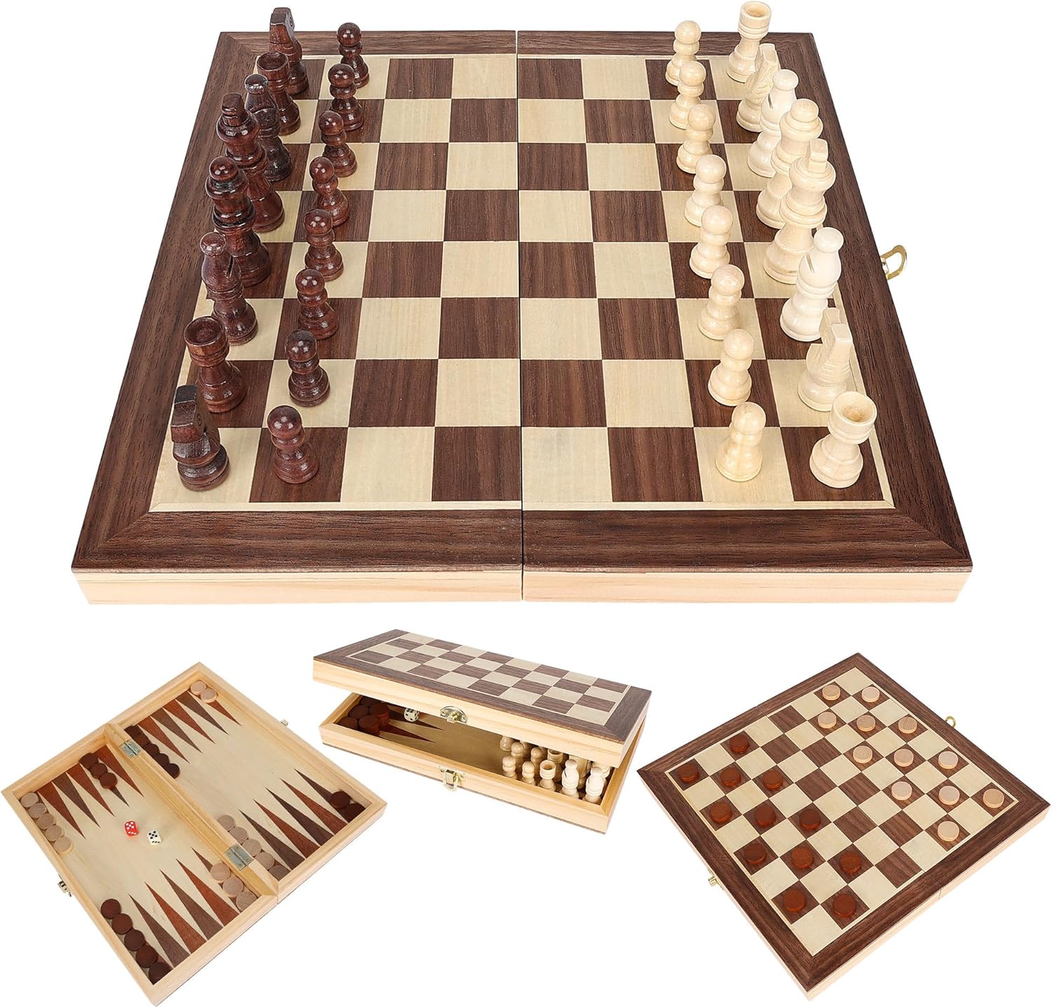 Folding Wooden Chess Set deal at Amazon