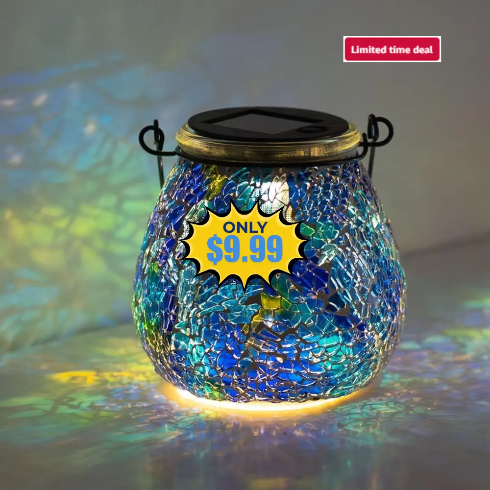 Mosaic Solar Lantern (Blue) Deal: Save 50% at Amazon