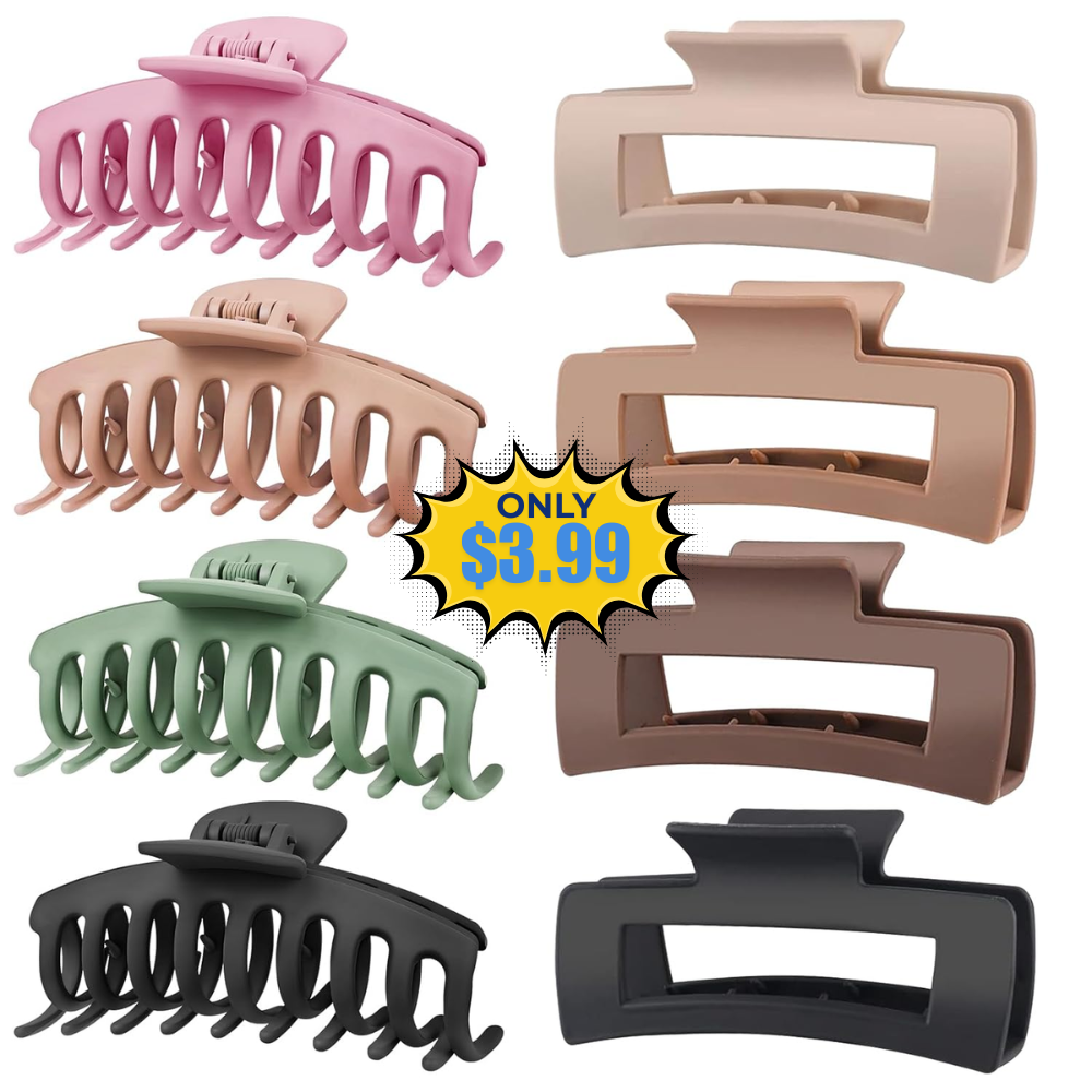 8 Pack Big Hair Claw Clips Deal: Save 6% at Amazon