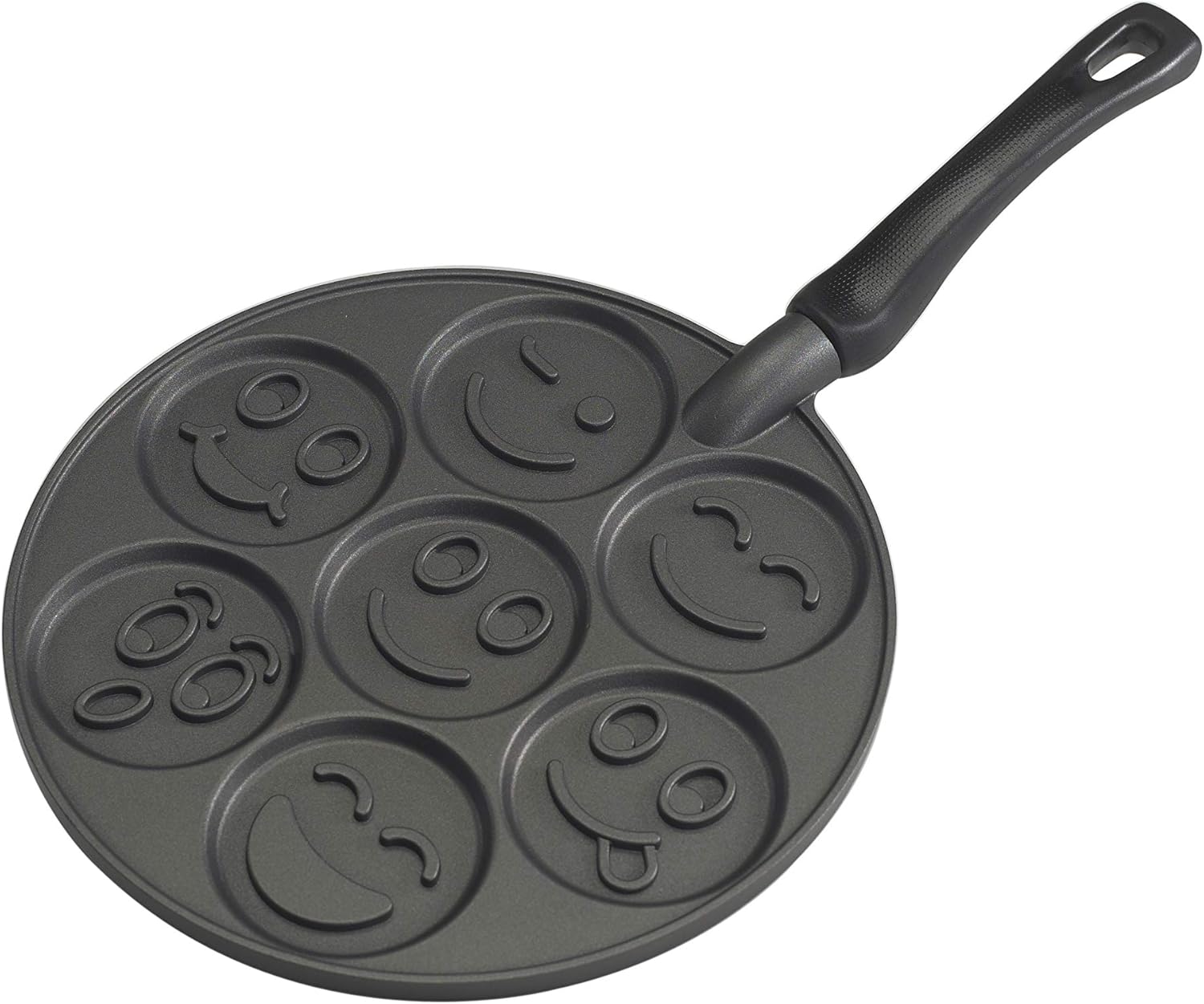 Nordic Ware Smiley Face Pancake Pan Silver, 10 1/2 inch diam deal at Amazon