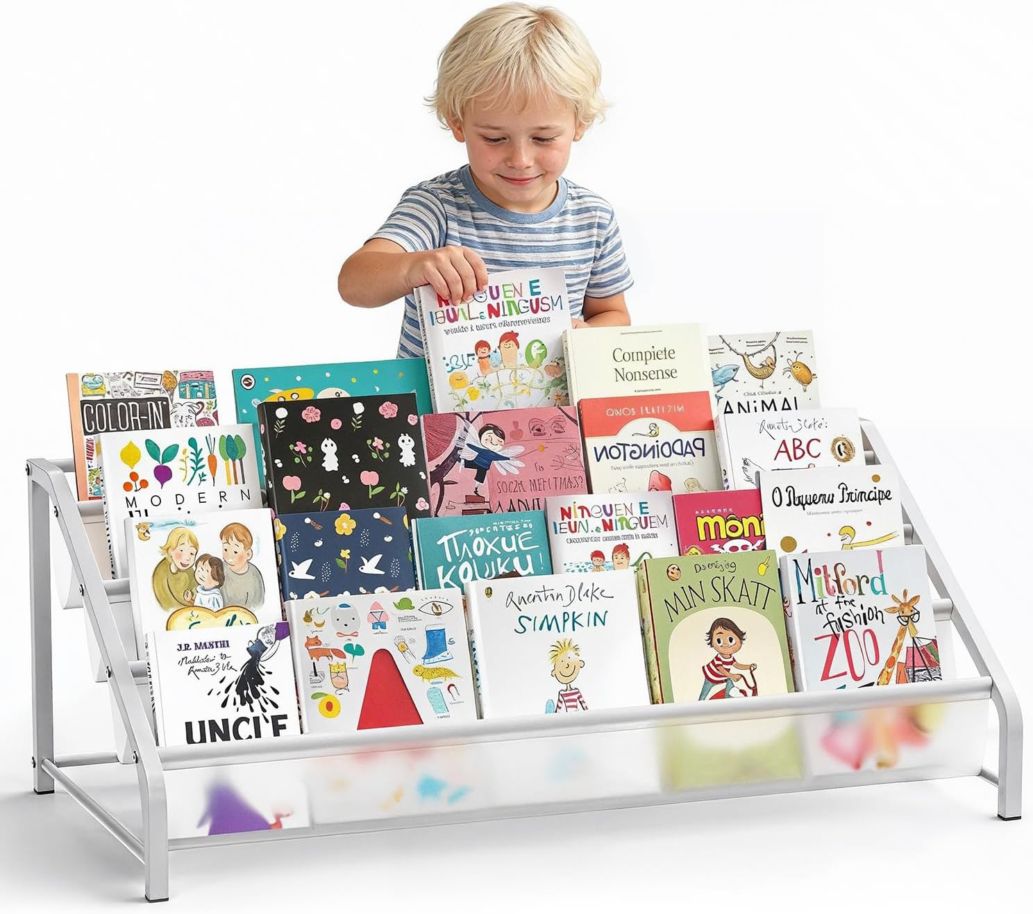 HAVEDAWN 4-Tier Toddler Bookshelf & Organizer - Sturdy Metal deal at Amazon