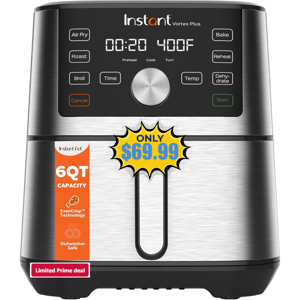 Instant Pot 6QT Vortex Plus Air Fryer Deal: Save 53% at Amazon